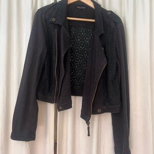 NIC+ZOE Black  Jacket with Lace Detail